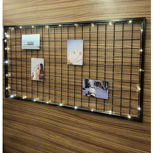 Ör - As Tel Örgü & Panel Çit Sistemleri Fotoğraf Askısı Tel Duvar Panosu ( - Çerçeveli + LED 'li -) 50 x 90 cm ( - 2 Adet Pano -)