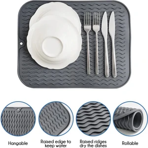 MAİN SHOP 1 Adet Çok Amaçlı Bulaşıklık Tezgah Üstü Kurutmalık Durulama Matı 36 X 28 Cm