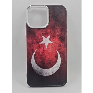 Turkuaz Dijital Pazarlama iPhone 15 Özel Türk Bayrağı Baskılı Lüks Silikon Kılıf
