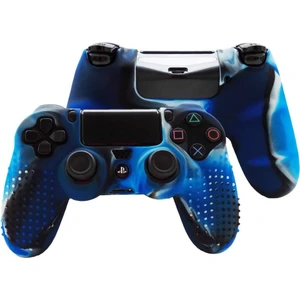 Ps4 Controller Joystick Oyun Kolu Gamepad Uyumlu - Silikon Koruyucu cover Mavi Kamuflaj