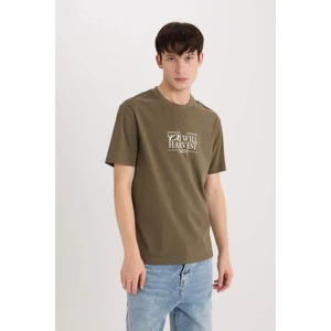 %100 Pamuk Regular Fit Bisiklet Yaka Baskılı Kısa Kollu Tişört D6204AX25SP