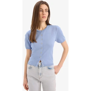 Regular Fit Bisiklet Yaka Basic Düz Triko Hırka E5770AX25SM