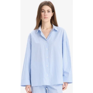 Çizgili Pijama Yaka Poplin Pijama Üstü-Fall in Love E3113AX25SP