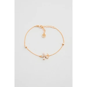 So CHIC Buz Kristali 18 Ayar Rose Altın Kaplama 18 cm Gümüş Minimal Bileklik