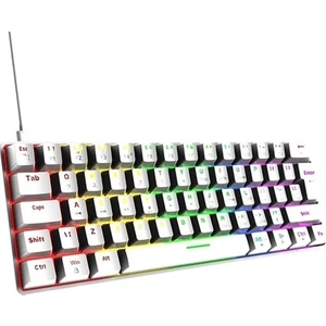 T60 Beyaz Renk Mavi Switch Rgb Klavye Kablolu Gaming Oyuncu Klavyesi (Yurt Dışından)