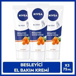 Nıvea Besleyici Bakım El Kremi 75 ml - Deniz Iğdesi ve E Vitamini x 3