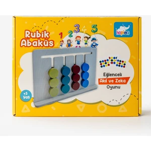 Ahşap Rubik Abaküs / 3+ Yaş / Montessori Eğitici ve Öğretici Renkli Ahşap Oyuncak / Güvenli ve Eğlenceli Çocuk Oyuncağı