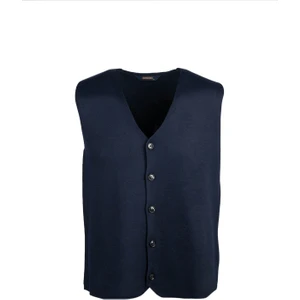 Lacivert Regular Fit V Yaka Yünlü Triko Yelek