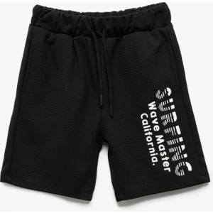 Slogan Baskılı Şort Beli Bağlamalı Cep Detaylı