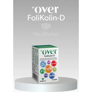 Dr. Over Folikolin-d Folik Asit, Kolin, Zencefil, Vitd, B6, B12, Iyot Ve Çinko Içeren Gıda Takviyesi
