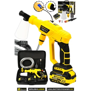 21V Kömürsüz Motor Yüksek Basınçlı Akülü Oto Araba Yıkama Makinesi Şarjlı