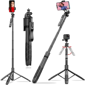 JST40 Alüminyum Tripod Monopod Selfie Çubuğu Kumandalı Android iPhone Gopro Uyumlu