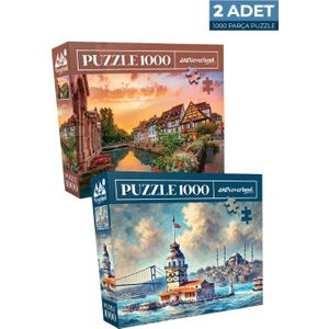 2 Adet 1000 Parça Puzzle - Colmar ve Kız Kulesi