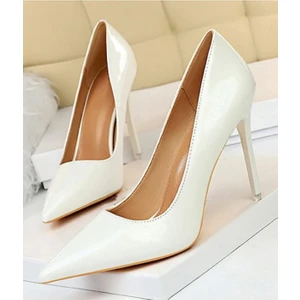 Trendy Anka Kadın Beyaz Nude Cilt 8cm Ince Şeffaf Kapak Topuklu Stiletto Abiye Ayakkabı