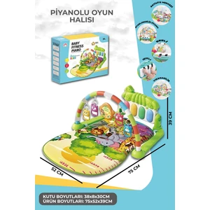 Piyanolu Eğitici Bebek Oyun Halısı ( Jimnastik Merkezi Çıngıraklı Zeka Geliştirici)