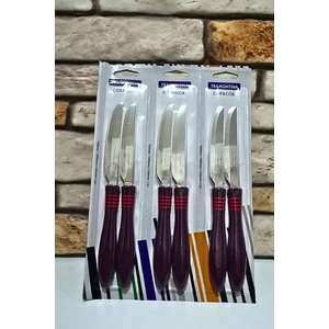 Lazer Kesim Kahvaltı Bıçağı 6 Adet-Mor