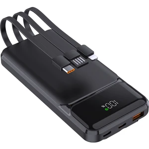 Powerboost Nıght 125B 10000MAH PD20W HSC22.5W Dahili Kablolu LCD Siyah Taşınabilir Şarj Cihazı Powerbank