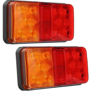 2 Adet 12V 10LED Su Geçirmez Kamyon Römork Kamyon Kuyruk Lambası Araba Dönüş Sinyali Fren Arka Stop Lambası Tekne Rv Göstergesi (Yurt Dışından)