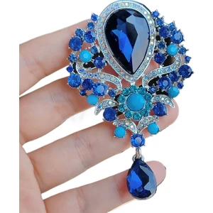 Avrupa ve Amerikan Yeni Moda Retro Tarzı Kristal Broş Alaşım Kakma Taklidi Broş Renk Kolye Korsaj Giyim (Yurt Dışından)
