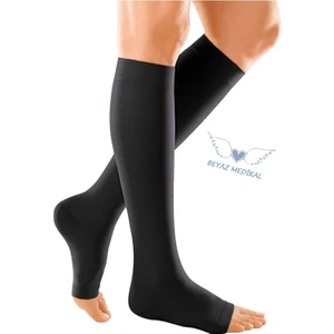 Orta Basınçlı (23 - 32 Mmhg) Diz Altı Varıs Çorabı (Burnu Açık)