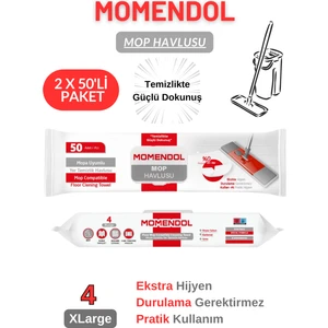 Beyaz Sabun Katkılı Mopa Uyumlu Yer-Yüzey Temizlik Havlusu 4XLarge 2x50'li (100 Yaprak)