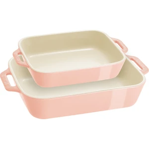 Seramik Fırın Kabı Seti 2'li Pembe