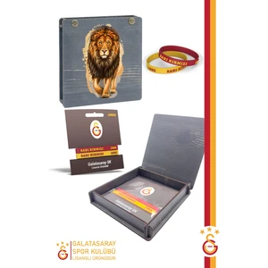 Orijinal Lisanslı Sarı Kırmızı 1905 2'li Bileklik Aslan Baskılı Hediyelik Ahşap Kutulu