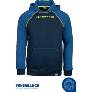 Lisanslı Kapüşonlu Mavi Erkek Sweat