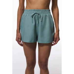 Açık Yeşil Natural Keten Mini Şort