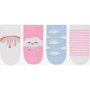 Kız Çocuk Cloud Çok Renkli 4lü Patik Çorap