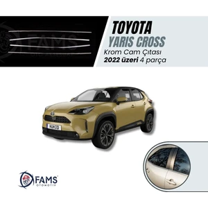 Toyota Yaris Cross Uyumlu 2022 Üzeri Cam Çıtası 4 Parça Paslanmaz Çelik