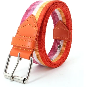 Smart ConneX 3.8cm Genişlik Renkli Polyester-Pamuk Canlılık Alaşımlı Iğne Toka Kemer - Genç Tarz & Kişilik Tasarımı (Yurt Dışından)