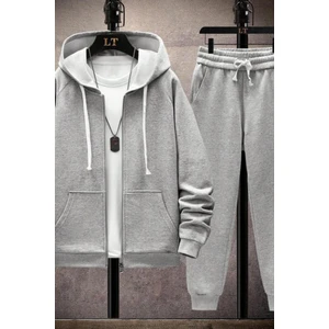 Yoho Sport Unisex Gri Ceket ve Eşofman Altı