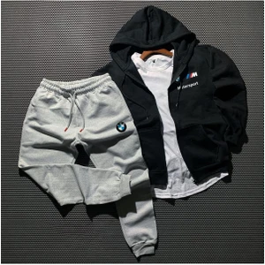 Yoho Sport Bmw Fermuarlı Ceket ve Kışlık Eşofman 2'li Kombin