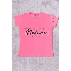 Kız Çocuk Tshirt Nature Baskılı Bisiklet Yaka E12