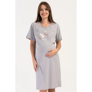 Kadın Kısa Kol Lohusa Gri Tunik C0T0N1O804