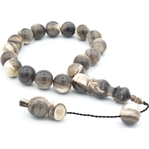 Usta Işi Sistemli Küre Kesim Bej Bufalo Boynuzu Efe Maskot Tesbih