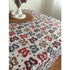 Ycn Büyük Boy Leke Tutmaz Sofra Bezi & Masa Örtüsü 200  x  200  cm  Kelebek Desenli