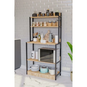 Yg Decor Mutfak Standı Bazalı 5 Raflı Kahve Köşesi Mutfak Rafı Mutfak Bangosu Mutfak Dolabı Çok Amaçlı Dolap