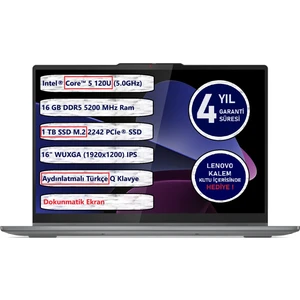 Ideapad 5 2-In-1 83DU0053TR 16IRU9 Intel® Core™ 5 120U  16GB 1tb SSD 16" Dokunmatik Freedos