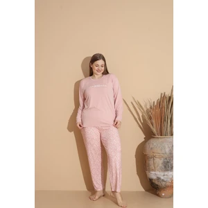 Büyük Beden Pamuklu Milan Kumaş Kadın Pijama Takımı