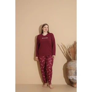 Büyük Beden Pamuklu Milan Kumaş Kadın Pijama Takımı