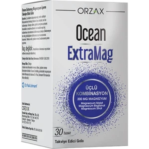 Extramag Üçlü Kombinasyon Magnezyum Takviye Edici Gıda 30 Tablet