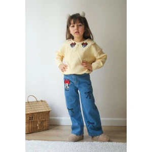 Kız Çocuk Bluz Kot Jean Pantolon Alt Üst Takım 5825