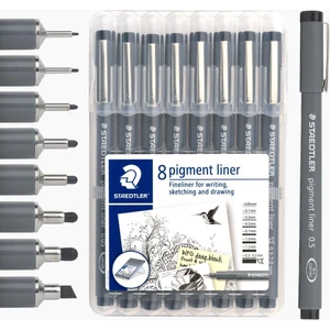Pigment Liner Siyah Çizim Kalemi 8'li Set 308 SB8