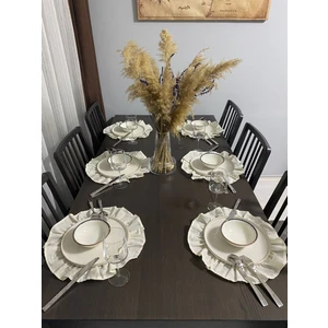 Fırfırlı Amerikan Servis Keten Yuvarlak 6'lı 40 x 40