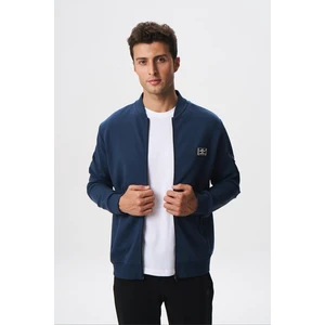 Erkek Slim Fit Scuba Su Geçirmeyen Kumaş Basic Kol Cepli Tam Fermuar Kolej Yaka Sweatshirt K28324988301