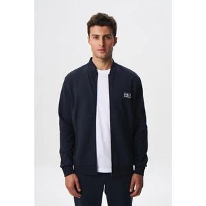Erkek Slim Fit Scuba Su Geçirmeyen Kumaş Basic Kol Cepli Tam Fermuar Kolej Yaka Sweatshirt K28324988301