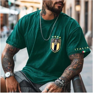 Yoho Sport Italya Nefti Yeşil Logo Tasarım Baskılı Özel Unisex Tshirt