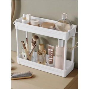 Makyaj,Takı ve Bakım Ürünleri Organizeri Rafı Standı İki Katlı Askılı Kozmetik Düzenleyici